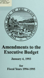 Amendments to the executive budget for fiscal years 1994-1995 1994-1995_cover