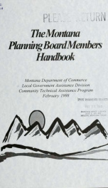 The Montana Planning Board members handbook 1997_cover