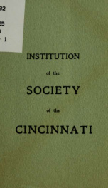 Institution of the Society of the Cincinnati_cover
