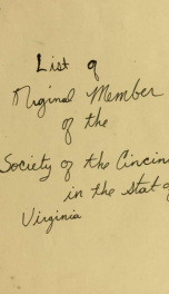 List of original members of the Society of the Cincinnati in the State of Virginia_cover