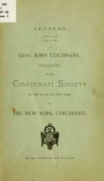 Letters (July 4, 1894) (July 4, 1895) of Gen'l John Cochrane, president of the Cincinnati Society of the State of New York, to the New York Cincinnati_cover