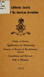 Origin, reasons for membership, qualifications for membership, how to become a member, books of reference, what the society has accomplished_cover