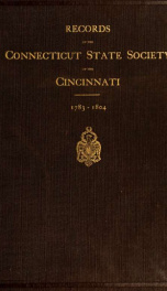 Records of the Connecticut State Society of the Cincinnati, 1783-1804_cover