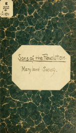 Extract from minutes of annual meeting of society of Sons of the revolution in the state of Maryland, held March 15th, 1893_cover