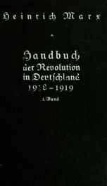 Handbuch der revolution in Deutschland 1918-1919;_cover