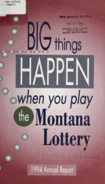 Montana Lottery annual report 1994_cover