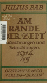 Am rande der zeit, betrachtungen 1914/15_cover