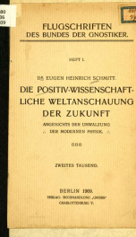 Die positiv-wissenschaftliche Weltanschauung der Zukunft angesichts der Umwälzung der modernen Physik_cover