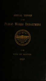 Annual report of the Public Works Department, for the year .. 1927_cover