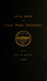 Annual report of the Public Works Department, for the year .. 1926_cover