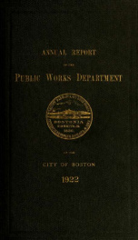 Annual report of the Public Works Department, for the year .. 1922_cover