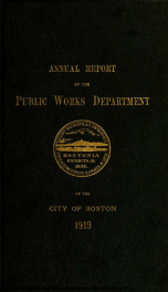 Annual report of the Public Works Department, for the year .. 1919_cover