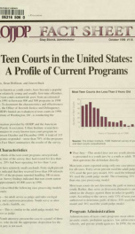 Teen courts in the United States: a profile of current programs_cover