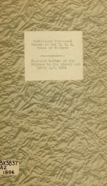 Pastoral letter of the bishops to the clergy and laity, A.D. 1894_cover