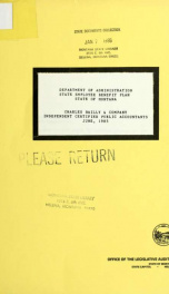 Department of Administration State Employee Benefit Plan, State of Montana 1986_cover