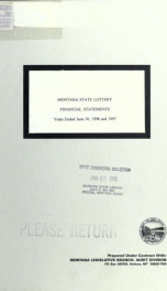 Montana State Lottery financial statements, years ended June 30, ... 1998_cover