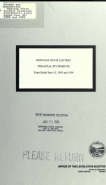 Montana State Lottery financial statements, years ended June 30, 1995 and 1994 1995_cover