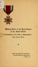 Memorial tablets of the Military order of the loyal legion of the United States, Commandery of the state of Massachusetts_cover