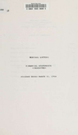 Montana Lottery financial statements (unaudited) March 31, 1988_cover