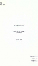 Montana Lottery financial statements (unaudited) June 30, 2007_cover