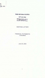 Montana Lottery financial statements (unaudited) June 30, 2006_cover