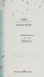 Montana Lottery annual report 1993_cover