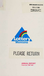Montana Lottery annual report 1988-89_cover