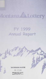 Montana Lottery annual report 1999_cover