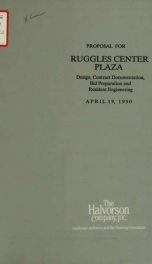 Proposal for design, contract documentation, bid preparation and resident engineering: ruggles center plaza_cover