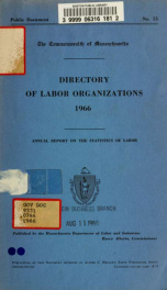 Directory of labor organizations in Massachusetts 1966_cover