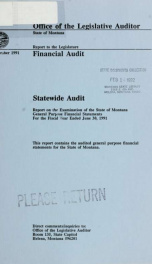 Statewide audit : financial audit for the fiscal year ended ... 1991_cover