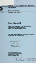 Statewide audit : financial audit for the fiscal year ended ... 1990_cover