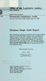 Montana single audit report, financial-compliance audit for the two fiscal years ended June 30 .. 1990_cover