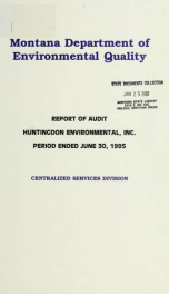 Report of audit : Huntingdon Environmental, Inc. : period ended June 30, 1995 1995_cover