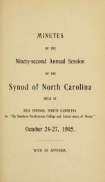 Minutes of the ... annual sessions of the Synod of North Carolina ... [serial] 1905_cover