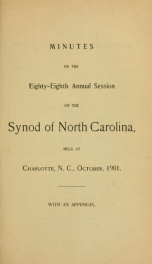 Minutes of the ... annual sessions of the Synod of North Carolina ... [serial] 1901_cover