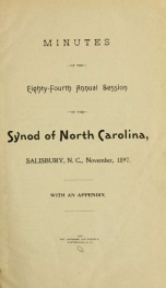 Minutes of the ... annual sessions of the Synod of North Carolina ... [serial] 1897_cover