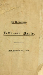 In memoriam : Jefferson Davis : a tribute of respect offered by the citizens of Charleston, S. C_cover