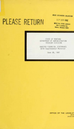 State of Montana, Department of Administration, Treasury Division audited financial statements : with supplemental material [for the year ended] June 30, 1981 1981_cover