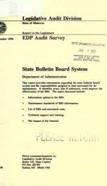 State bulletin board system, Department of Administration : EDP audit survey 1996_cover