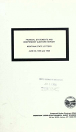Financial statements and independent auditors' report, Montana State Lottery, June 30, .. 1999_cover