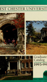 Graduate catalog. 1993-1994_cover