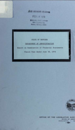 Department of Administration : report on examination of financial statements 1976_cover