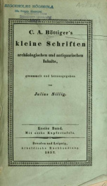 C. A. Böttiger's Kleine Schriften archäologischen und antiquarischen Inhalts 1_cover