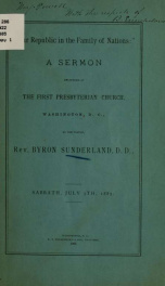 "Our republic in the family of nations": a sermon delivered at the First Presbyterian church, Washington, D.C._cover