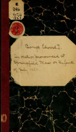 An oration pronounced at Springfield, Mass., on the Fourth of July, 1823, being the forty seventh anniversary of the Declaration of American independence_cover