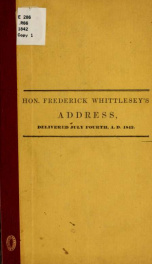 An address, delivered at Washington Square, Rochester, July fourth, A. D. 1842_cover