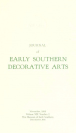 Journal of early southern decorative arts [serial]_cover