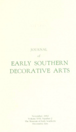 Journal of early southern decorative arts [serial]_cover