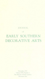Journal of early southern decorative arts [serial]_cover